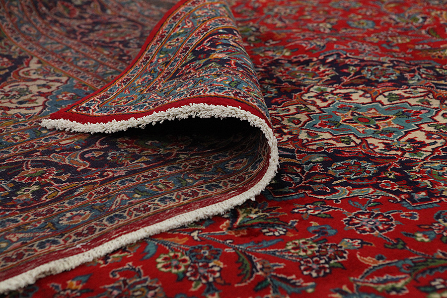 Kashan Persian Rug 382x294 - Picture 4