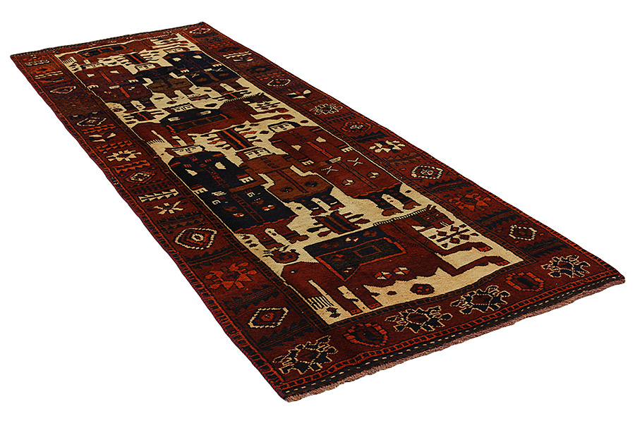 Bakhtiari - Qashqai Persian Rug 395x135 - Picture 1