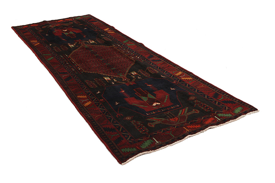 Senneh - Kurdi Persian Rug 387x139 - Picture 1
